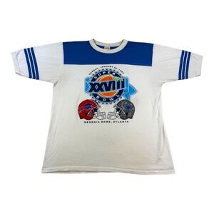 Vintage Super Bowl XXVIII Shirt Mens XL White Kozy Korner Buffalo Dallas 90s USA